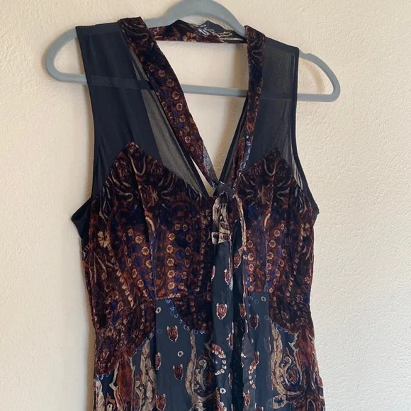 chinese dress ladies Free People Velvet Floral Printed Maxi Dress  White Chocolate Couture